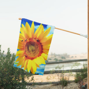 Yellow Sunflower House Flag