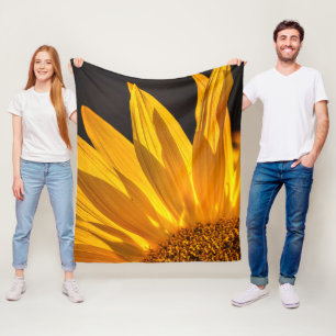 Yellow Sunflower Image Nature-inspired Elegance Fleece Blanket