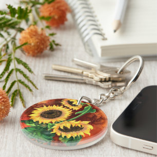 Yellow Sunflower Keychain