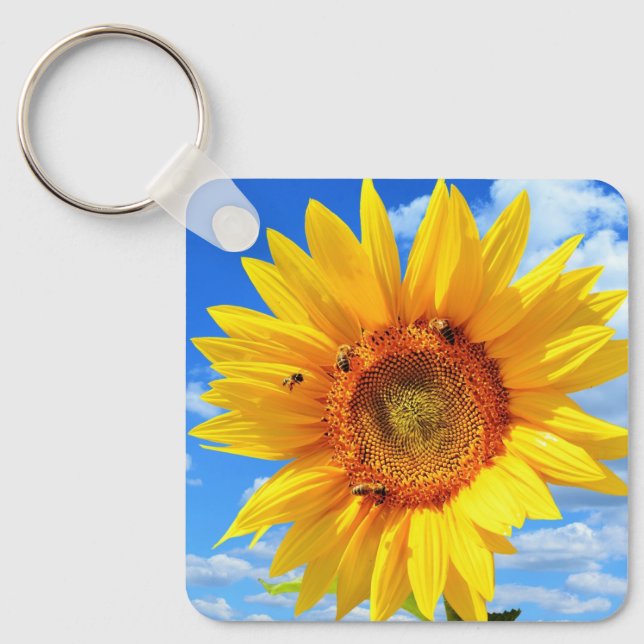 Yellow Sunflower Keychain (Front)