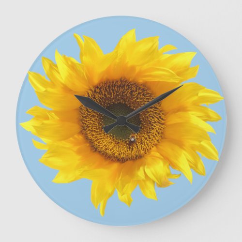 yellow sunflower large clock