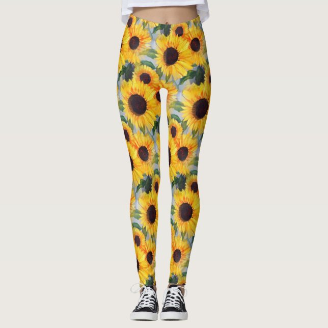Yellow Sunflower Leggings (Front)
