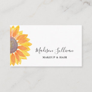 Yellow Sunflower Makeup And Hair Business Card
