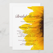 Yellow Sunflower Modern Bridal Shower Invitation (Front/Back)