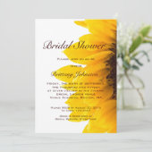 Yellow Sunflower Modern Bridal Shower Invitation (Standing Front)