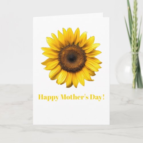 Yellow Sunflower Mother's Day Greeting Card