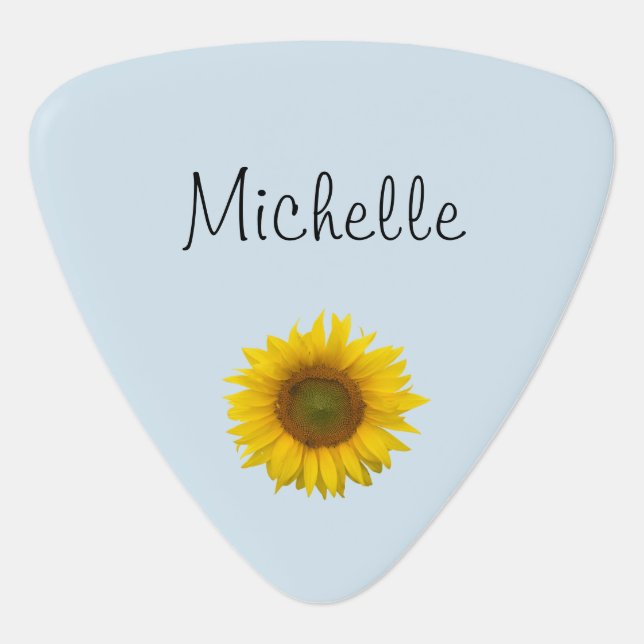 Yellow Sunflower Music Monogram Guitar Pick (Front)