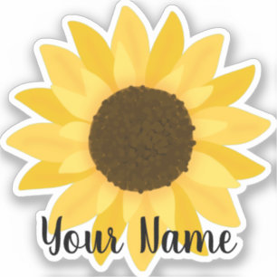 Yellow Sunflower Name Sticker