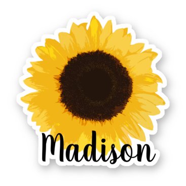Yellow Sunflower Name Sticker