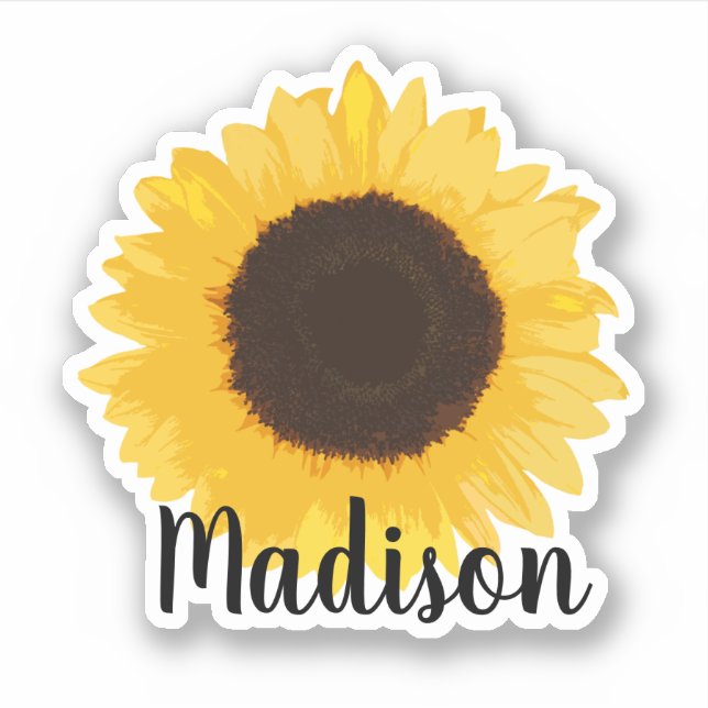 Yellow Sunflower Name Sticker (Front)