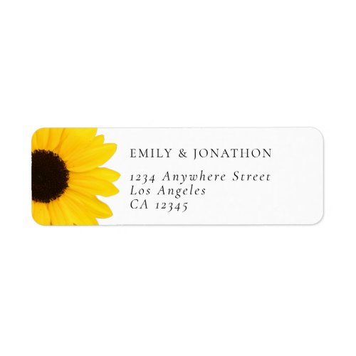 Yellow Sunflower  Names Return Address Label