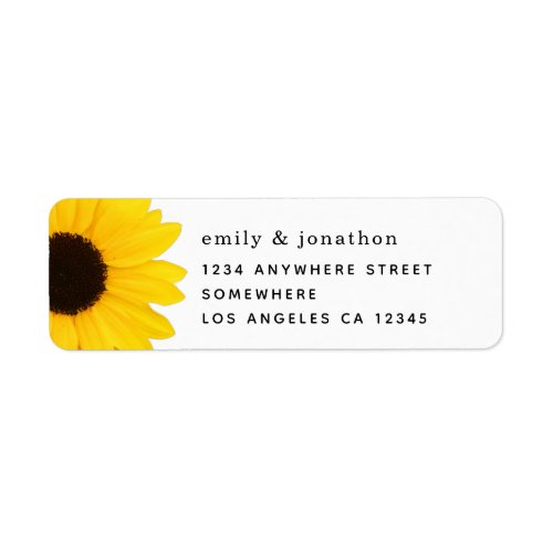 Yellow Sunflower  Names Return Address Label