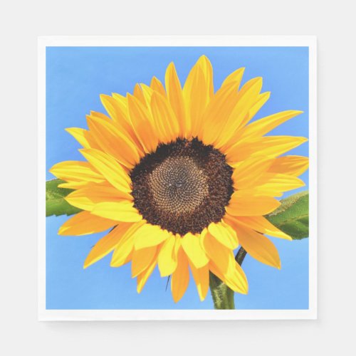 Yellow Sunflower Napkins Blue Sky