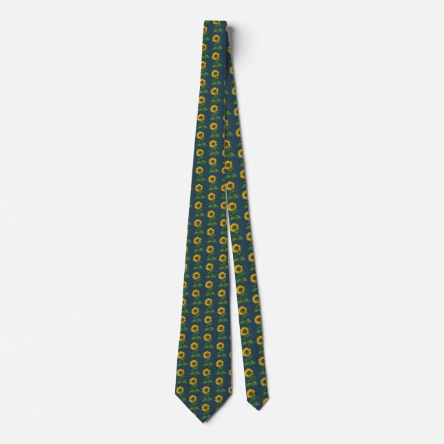 Yellow sunflower  neck tie (Front)