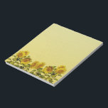 Yellow Sunflower Notepad<br><div class="desc">Notepad with bottom border of bright yellow sunflowers on textured look background.</div>