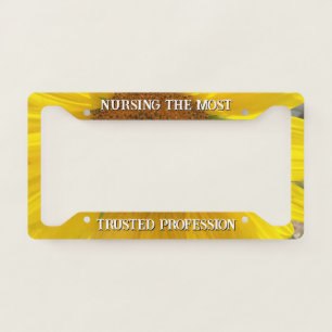 Yellow Sunflower Nurse License Plate Frame