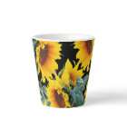 Yellow Sunflower on Black Latte Mug