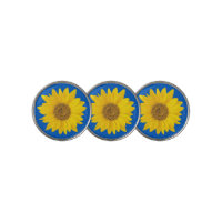 Yellow Sunflower on Blue Background