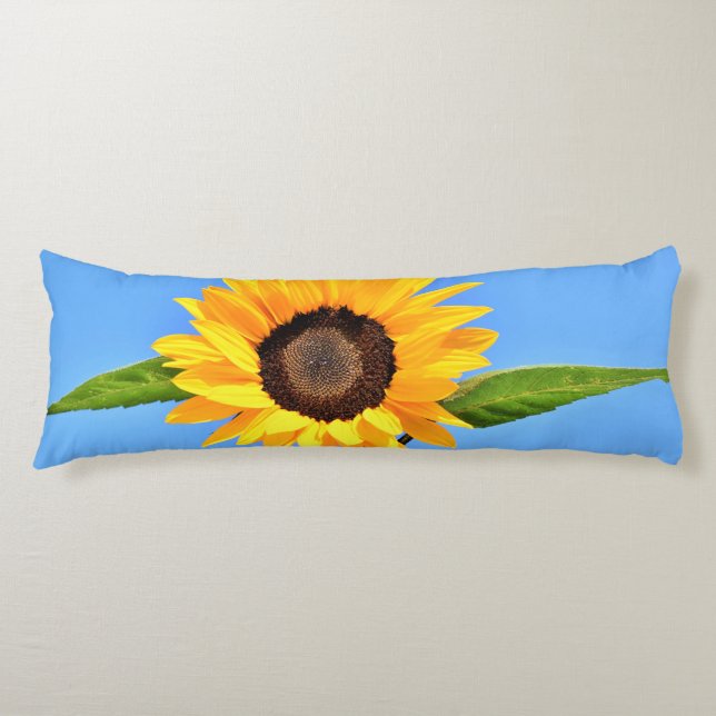 Yellow Sunflower on Blue Sky Body Pillow - Summer  (Front)