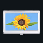 Yellow Sunflower on Blue Sky Business Card Case<br><div class="desc">Business Card Cases with Yellow Sunflower Against Sun on Blue Sky - Summer Day - Photo Flower Nature - You can also personalize - Choose / Add Your Unique Photo - Image / Text - Name / Color / Font / Size / more - Make Your Special Gift - Resize...</div>