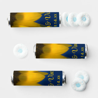 Yellow Sunflower on Blue Wedding Favor