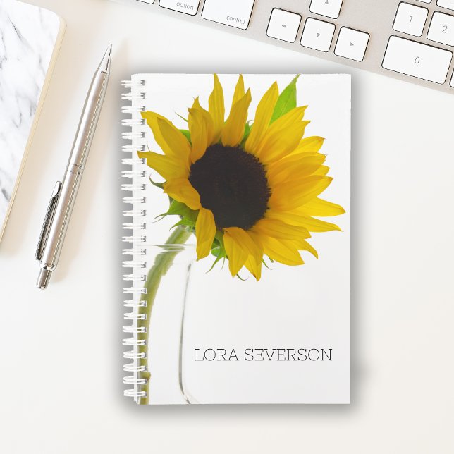 Yellow Sunflower on White Planner (Creator Uploaded)