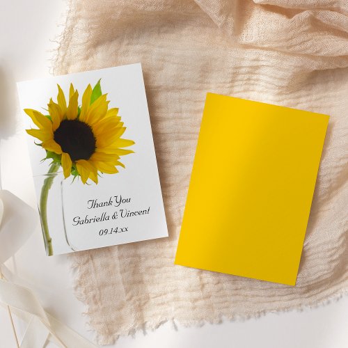 Yellow Sunflower on White Wedding Favor Tags