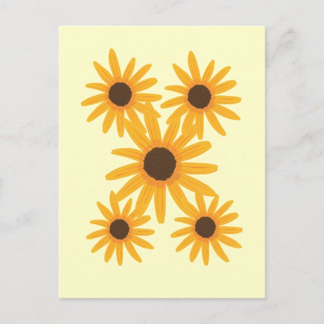 Yellow Sunflower Painting Postcards (Front)