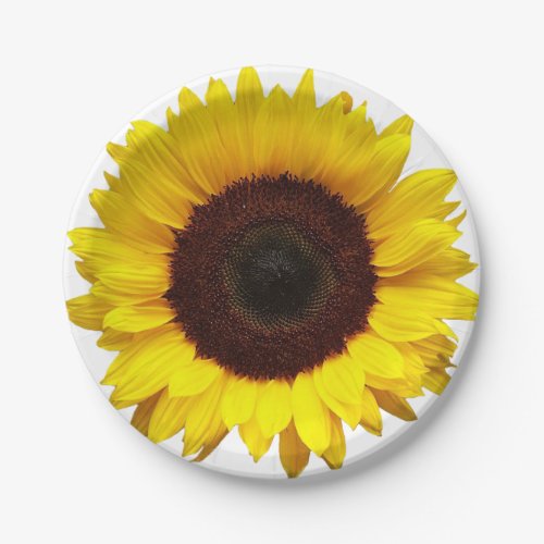 Yellow Sunflower Paper Picnic Party Birthday Plate