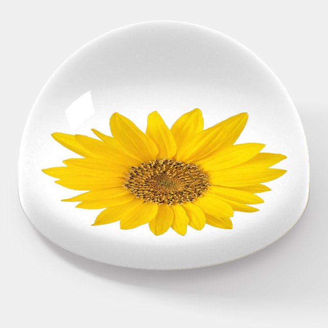 Yellow Sunflower Paperweight (Angled)