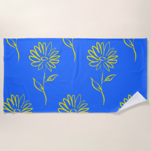 Yellow Sunflower Pattern  Beach Towel