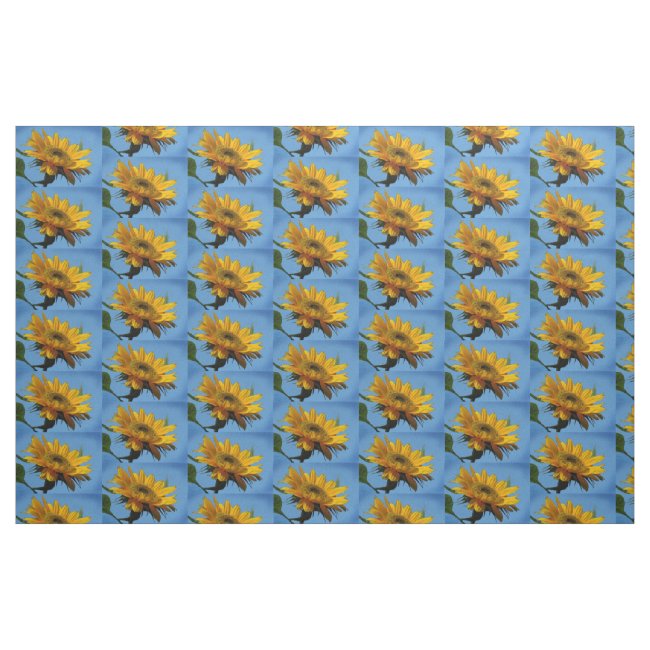 Yellow Sunflower Pattern Fabric