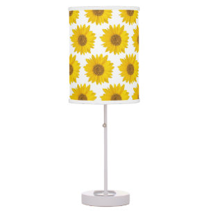 Yellow Sunflower Pattern Floral Table Lamp
