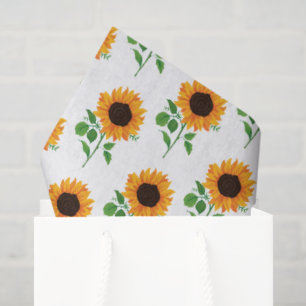 Yellow Sunflower Pattern Floral Tissue Paper