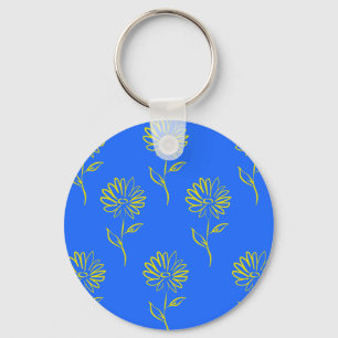 Yellow Sunflower Pattern Keychain