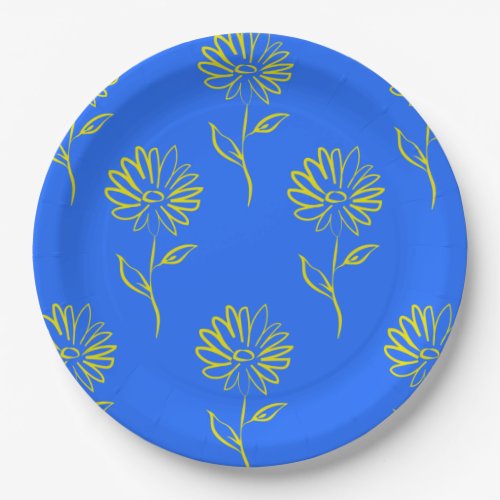 Yellow Sunflower Pattern  Paper Plates