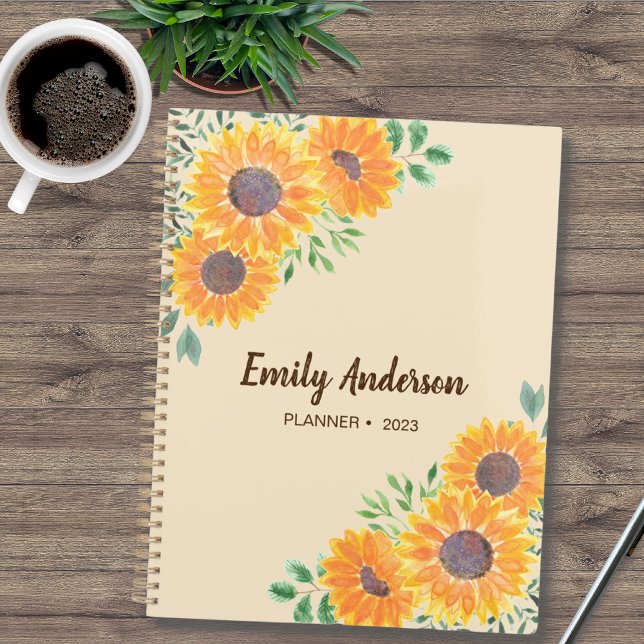 Yellow Sunflower Personalized 2023 Planner (Creator Uploaded)