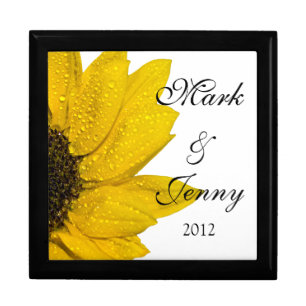 Yellow Sunflower Personalized Jewelry Box