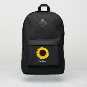 Black backpack with clearance sunflowers