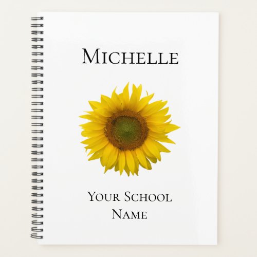 Yellow Sunflower Personalized Planner