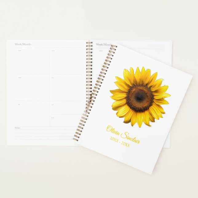 Yellow Sunflower Personalized Planner (Display)