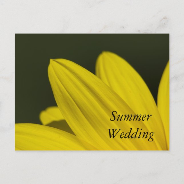 Yellow Sunflower Petals Summer Save the Date Announcement Postcard (Front)