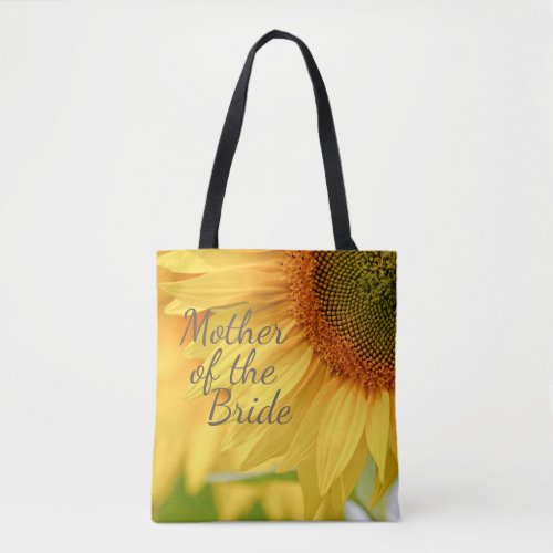 Yellow Sunflower Photo Rustic Country Mother Bride Tote Bag
