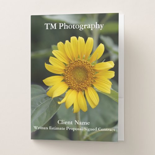 Yellow Sunflower Photography Ruled Notes Pocket Folder