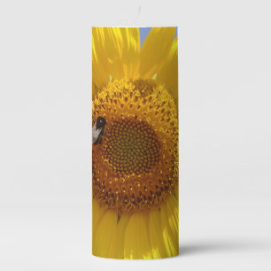 Yellow Sunflower Pillar Candle