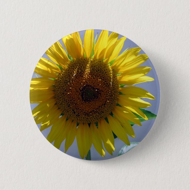 Yellow Sunflower Pinback Button (Front)