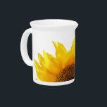 yellow sunflower pitcher<br><div class="desc">yellow sunflower petals against a white background</div>