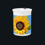 Yellow Sunflower Pitcher<br><div class="desc">Pitchers with Yellow Sunflower on Blue Sky Summer Day Pitcher - or Choose / Add Your Unique Photo - Image / Text - Name / Color / Font / Size / more - Make Your Special Gift - Resize and move or remove and add image / text with Customization tool....</div>