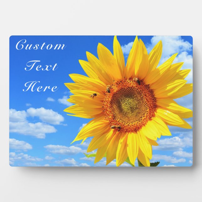Yellow Sunflower Plaque with Custom Text (Front)