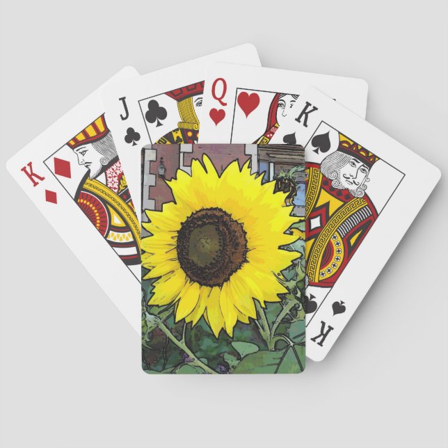 Yellow Sunflower Poker Cards (Back)